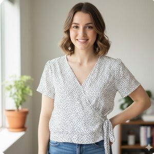 🚨White Tie Front Blouse